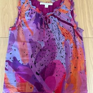 Diane Von Furstenberg DVF Silk Abstract Blouse